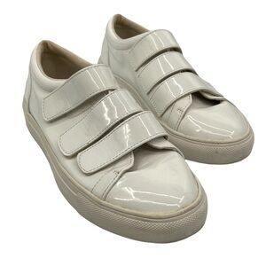ASOS White Patent Hook And Loop Sneakers Size 3 Big Girl's